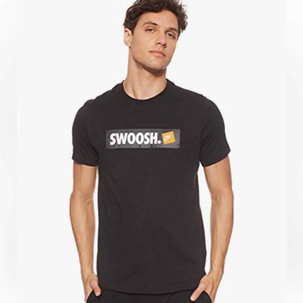 Nike Black Swoosh Men's Tee Size L NWT